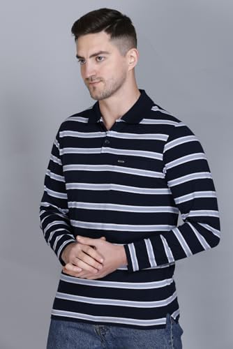 Image of Full Sleeve Polo T Shirt for Men Cotton with Pocket and Collar - Regular Fit Tshirt