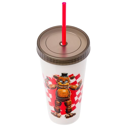 Image of Silver Buffalo Five Nights at Freddy's 4 Pack Color Changing Plastic Tumblers Featuring Freddy Fazbear, Bonnie, Chica, and Foxy, 24 Ounces