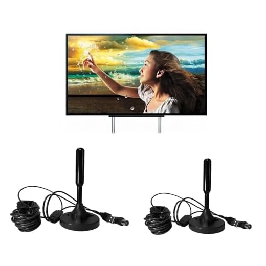 Kit 2 Antenas Digital Max HDTV 5 metros cada uma VHF Interna e Externa 4dBi Magnético Cor Preto LCS ELETRÔNICOS