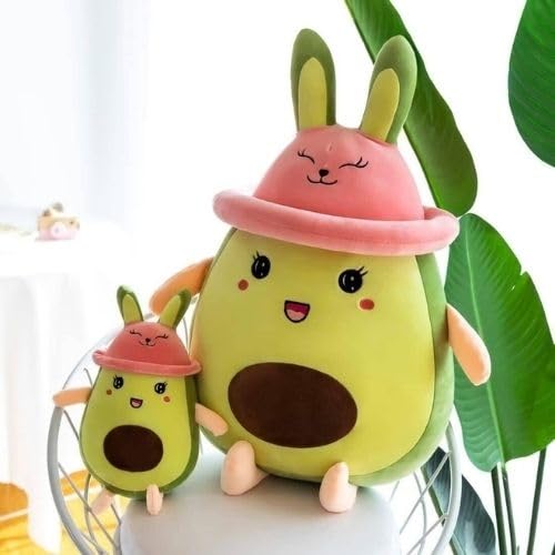 Image of VanityX Cute Plushed Funky Plushie Soft Avocado with Cap Pillow Cuddly Soft Toy Stuffed Doll Toy for Home, Office, Nursery Beds, Kids Room (Size 35 Cm)
