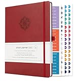 Smart Planner Pro – Undated Daily Planner – Large A4 – Achieve Goals & Increase Productivity with Weekly, Monthly, Work Sections - Organizer Diary with Back Pocket, 3 Satin Bookmarks & Pen Holder