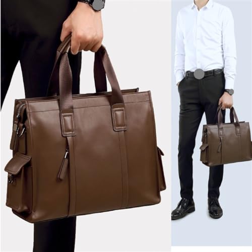 JSEIAJB Genuine Leather Men's Handbag Cowhide Computer Bag 14 Inch Business Large Capacity Crossbody Briefcase4