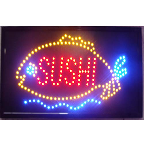 Señal de neón de Chenixi Sushi Store, 48 x 25 cm, para interiores, ultrabrillante, con luz LED intermitente, señal de sushi