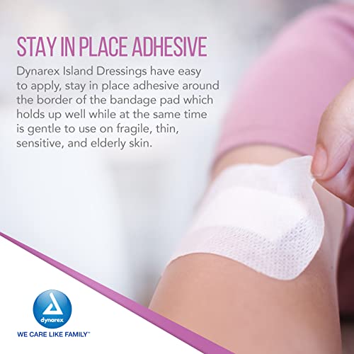 Dynarex Island Dressings – Vendajes Esteriles para Heridas o Ampollas, Empaquetados Individualmente, Altamente Absorbentes, Borde Adhesivo, Blanco, 2” x 3.5” - 6 Cajas de 50 Vendajes miniatura 5