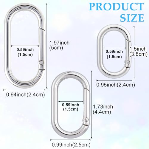 Image of Oval Spring Ring Clips, Metal Keyring Purse Clip