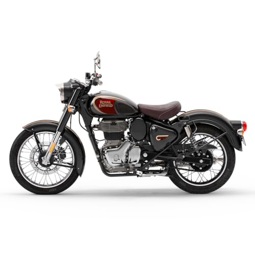Image of Royal Enfield Classic 350 with Disc & Spoke Wheels Motorcycle (Halcyon Black) Booking for Ex-Showroom Price