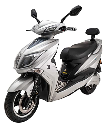 Elektroroller “Hawk 2.0”, 3000 Watt, 25 km/h, 60 km Reichweite, Straßenzulassung, Lithium-Akku, Elektro Roller, E-Roller mit Sitz, 50 ccm, Elektro Motorroller, Grau Cover