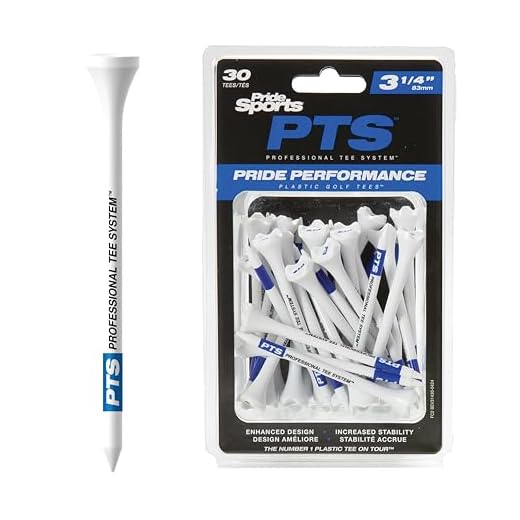 Pride Professional Tee System for Golf | Golf Accessories Pride Performance Professional Tee System Plastic Golf Tees, 3-1/4 inch - 30 count (Blue)