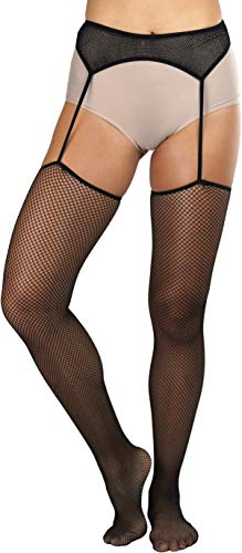 Image of ToBeInStyle Women's Attached Garter Belt Suspender Nylon Stocking Pantyhose