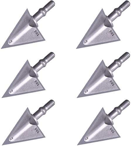 MEJOSER Archery Broadheads 100 Grain Fixed Blades Stainless Steel Hunting Broadheads for Crossbow Recurve Bow and Compound Bow (X3-Arrow Heads)