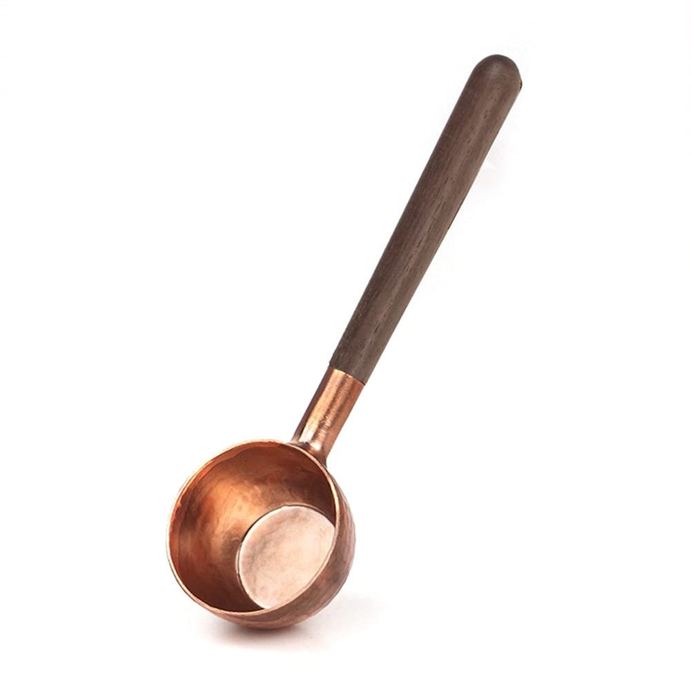Wanjorlay Coffee Bean Measuring Spoon Solid Wood Copper Measuring Spoon Coffee Powder Quantitative Spoon Measuring Spoon 10G