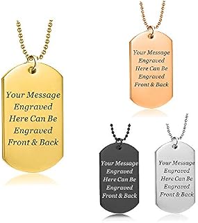 howson london Personalised Dog Tags Necklace for Men Him Husband Dad Custom Mens Necklace for Him Boys Girls Her Army Dog Tags Dog Tags Gift for Birthday Fathers Day Anniversary Christmas