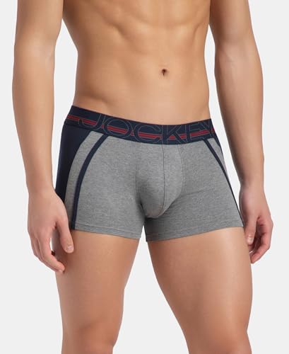 Image of Jockey US21 Men's Super Combed Cotton Elastane Stretch Solid Trunk with Ultrasoft Waistband