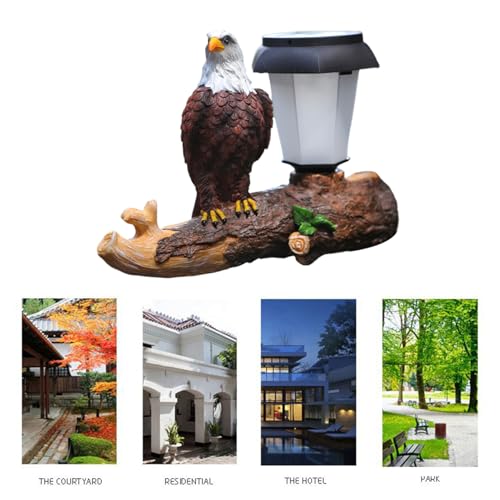 Statue d'aigle extérieur solaire lampe LED oiseau décorative - 4