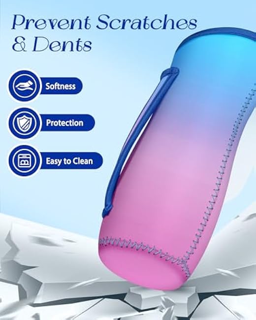 Water Bottle Sleeve for Cirkul 22 oz - 2 Pack Bottles Cover Holder Carrier Bag with Side Handle