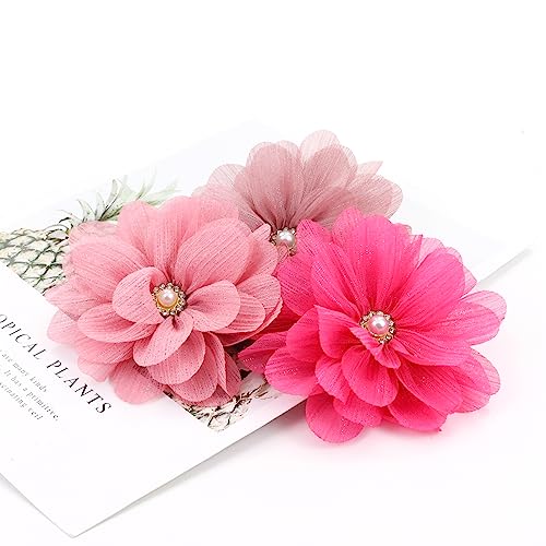 Insowni 20 Pack 9Cm /3.5 Inch Chiffon Flower Alligator Hair Clips Lined Duckbill Barrettes Hair Flower Bow Mexican Floral Hair Pins Accessories For Baby Girls Toddlers Kids Teens Women thumb #6
