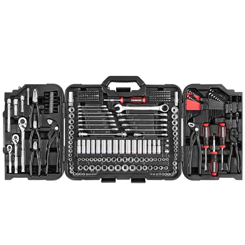 Image of STARWORK TRUE MECHANIC 312-Piece Mechanics Tool Set and Socket Set, Professional 【Pliers Wrench】 SAE /Metric, Mirror-Finish Sockets & Ratchet Wrenches