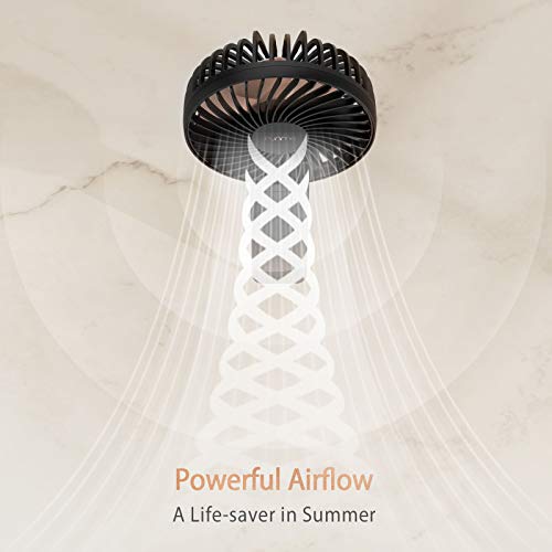 Image of Funme Portable Handheld Fan 5000mAh USB Desk Fan Person 4 Speed Settings for Outdoor Travel Black