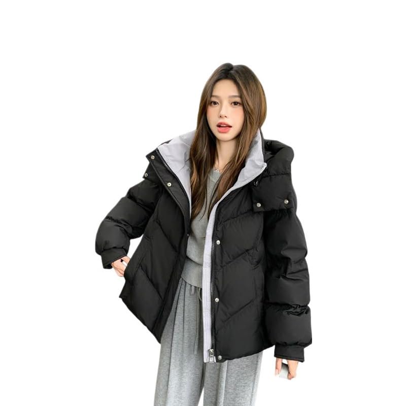 Doudoune courte d'hiver blanche pour femme veste chaude rembourrée imperméable