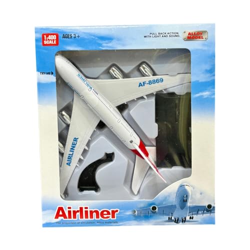 Image of Breatoi ! 1:400 Scale Die-Cast Airliner - Pullback Toy Plane With Lights & Sounds | Premium Collectible Model, White
