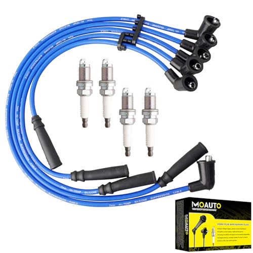 MOAUTO Set of 4 PCS Iridium Spark Plugs Wire Set 671-4194