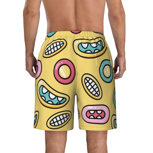 Men's Beach Shorts Cartoon Pattern Mens Swim Trunks Board Shorts with Pockets Swimwear Bathing Suits4