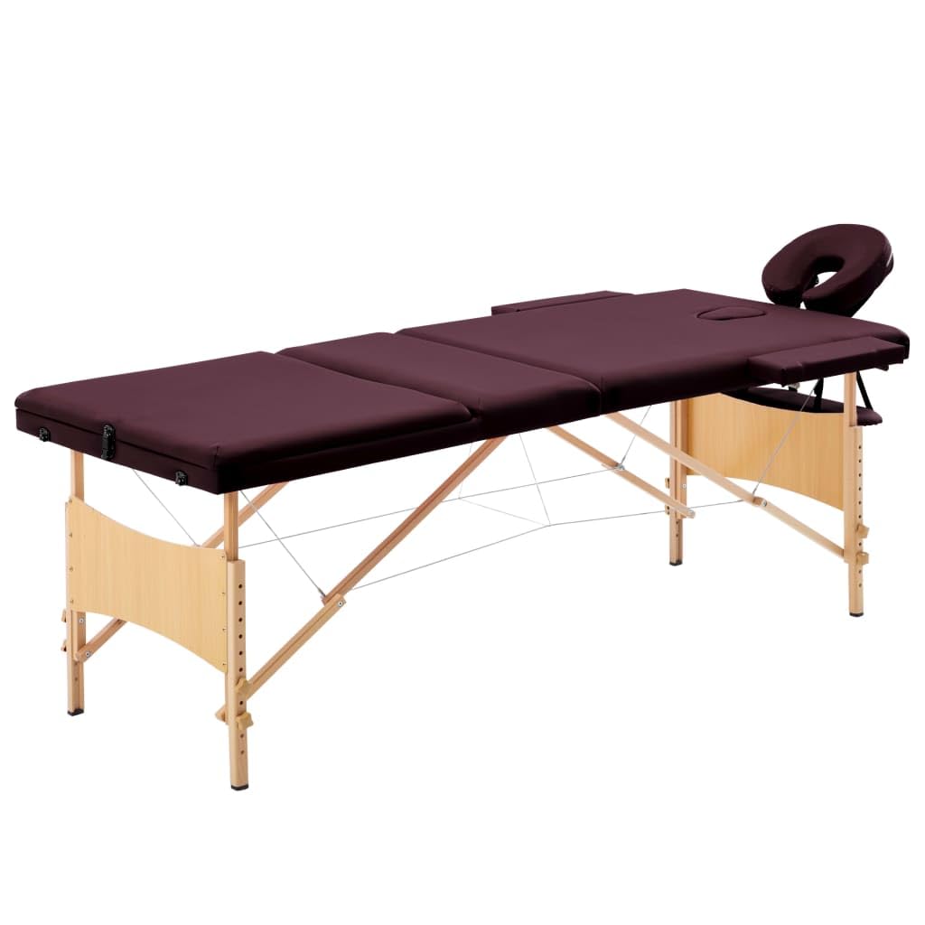 Table de Massage Pliable 3 Zones Violet vin,Santé & beauté,Hygiène personnelle,Massage & Relaxation,Tables de Massage,18.85 kg-110190