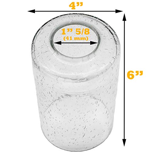 Bubble Seeded Glass Shade, Ledupdates 3 Packs Clear Cylinder For Light Fixture Glass Replacement 1" 5/8 Fitter #TOP2