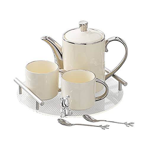 Ensemble de thé l'après-midi en céramique blanche et son service de table