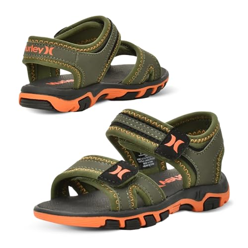 Image of Hurley Loni Toddlers and kids Water Shoes, Beach Essentials, Girls and Boys Open Toe Sandals, Lightweight, Breathable and Two Adjustable Straps