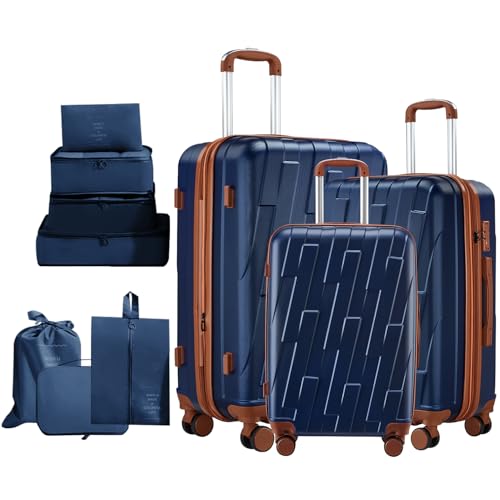 Luggage 3 Sets Airline Approved, 20/24/28 Inch Hardside Suitcase with Wheels TSA Lock, PC+ABS Lightweight Carry on Suitcases for Women