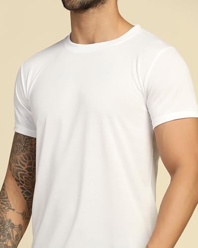 Image of VastraVibes Cotton Regular Fit T-Shirt Round Neck Casual Mens Plain Tshirt
