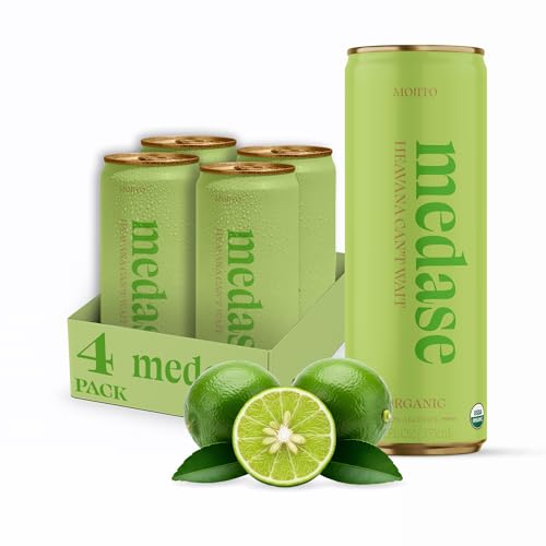 MEDASE Mojito "Heavana Can't Wait" Non-Alcoholic Mocktail (12oz 4 Pack) Authentic Taste, Healthy and Organic Drink, Alcohol Free Beverage, Low Calorie, Gluten Free, Vegan, GMO Free