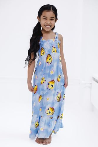 Minecraft Girls Square Neck Smocked Maxi Dress Toddler to Big Kid Sizes (4T - 16)2