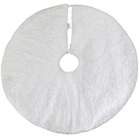 Homey COZY 50 inch Large Christmas Tree Skirt (Tree Skirt, Shinny Chris-Tree) Cover
