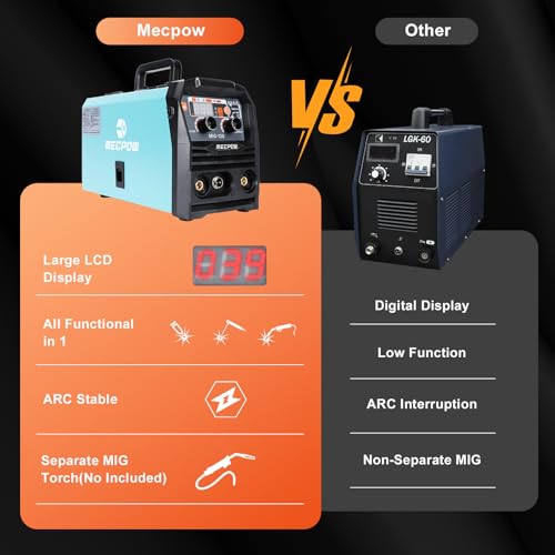 Mecpow MIG 120A Mig Welding Machine, 110V/220V Flux Core Welder/Lift Tig/Stick Welder 3 In 1 thumb #4