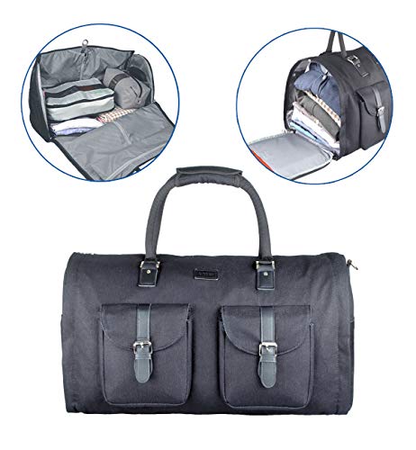 2 in 1 Convertible Travel Garment Bag Carry On Suit Bag Luggage Duffel (Standard)