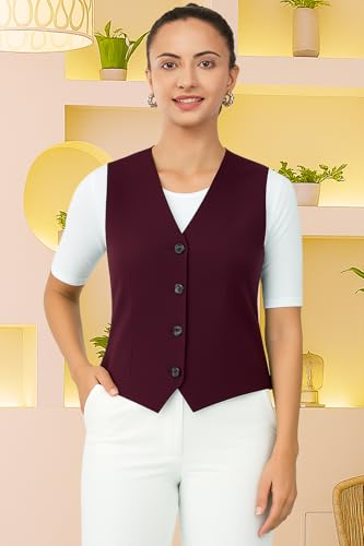 Image of SaintX Women's Waist Coat | Sleeveless | Stylish Executive Wear | Formal Blazer Waistcoat | Office wear