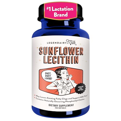 Image of Legendairy Milk Sunflower Lecithin 1200mg, Lactation Support, Sunflower Lecithin Supplement for Clogged Milk Ducts, Made in USA, 200 Softgels