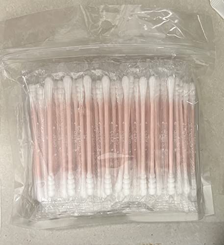 Image of 400 Pack Cotton Swabs, Individually Wrapped Cotton Swab, Individually Wrapped Double Tipped Paper Sticks for Ear, Make-up(Spiral-Round End)