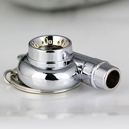 Image of maycom Creative Spinning New Chrome Polished Silver Turbo Turbocharger Keychain Key Chain Ring Keyring Keyfob,make Whistle Sound