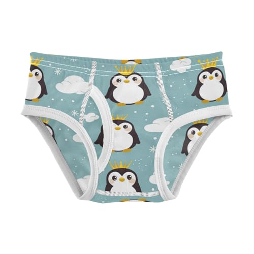Penguin Wearing Crown Boys' Underwear Cotton Cute Boys Briefs Soft Toddler Underwear 2T