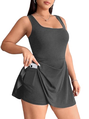Image of Women's Play Dress, Short Sleeve Mini Skirt with Pockets, Black, Size XL