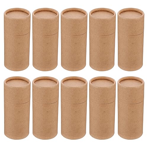 Tofficu Lot de 10 Boîtes Cylindriques en Papier Kraft 5.28X2.28 Pouces pour Bouteilles D'Huile Essentielle Emballage Écologique Sécurisé pour Cadeaux Et...