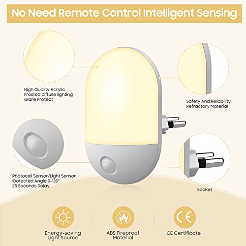 Luce Notturna Bambini, Luce Notturna LED Plug-and-Play Automatica Con Sensore Crepuscolare, Luce Notturna da Presa per bambini per Cameretta, Soggiorno, Garage, Bagno, Corridoio, Bianco Caldo - Image 3