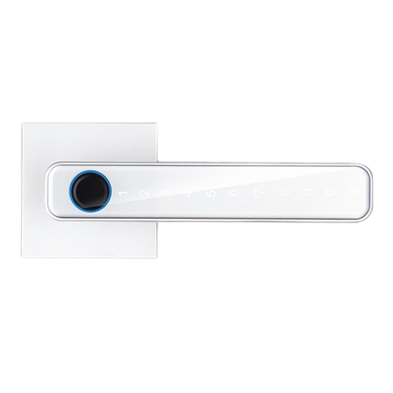 Cerradura inteligente para puerta Manija de puerta con huella dactilar, cuatro métodos de desbloqueo, for el hogar, dormitorio, oficina y trastero. Casas, oficinas y apartamentos(Silver)
