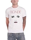 Standard Unisex Sizing Blondie T Shirt Staredown Band Logo Debbie Harry Nuovo Ufficiale Uomo Bianca Size XL