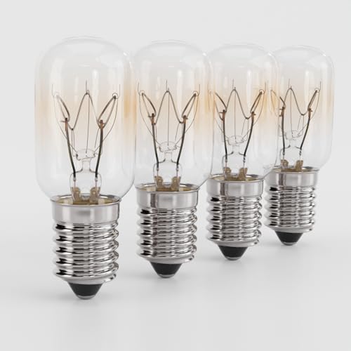 4x Ampoule E14 15W Blanc Chaud - Machine à Coudre, Hotte, Lampe de Sel, Congélateur - T22, 90 Lumens & 2700K