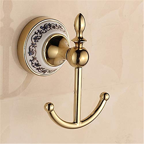 MOODSC Crochets de Robe en Laiton Doré/Chrome avec Crochet mural en porcelaine Crochet à vêtements Crochet à vêtements,Styleb