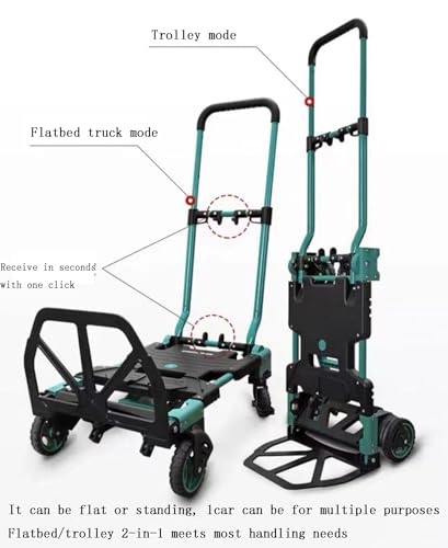 Carretilla plegable con cesta y ruedas, capacidad 330 lbs miniatura 7
